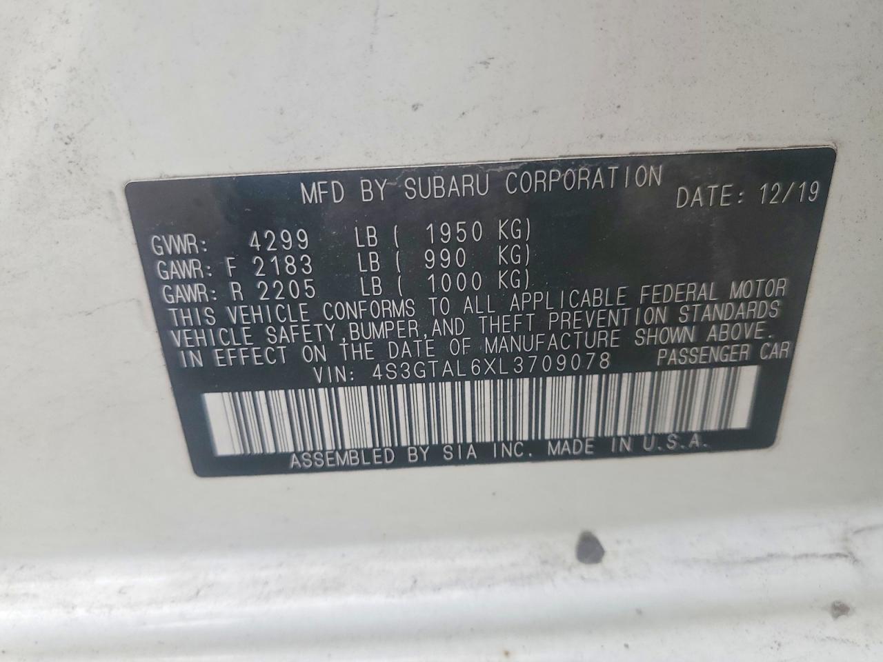 2020 SUBARU IMPREZA