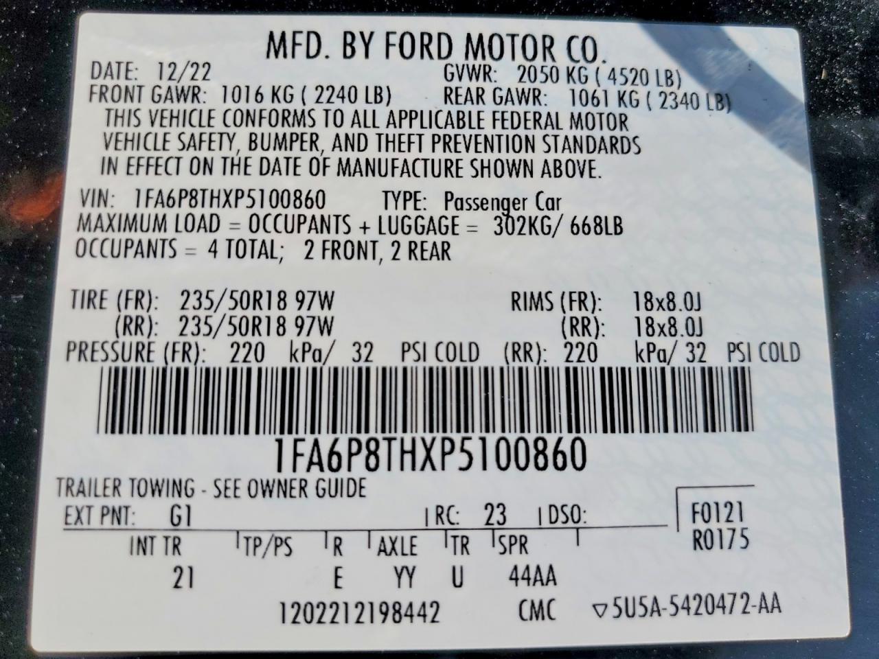 2023 FORD MUSTANG