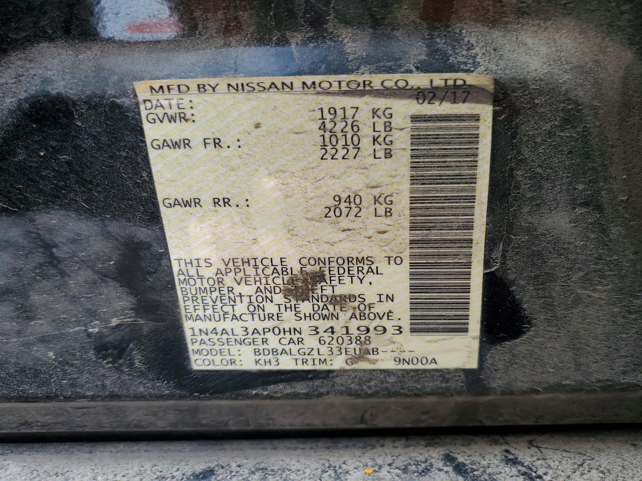 2017 NISSAN ALTIMA