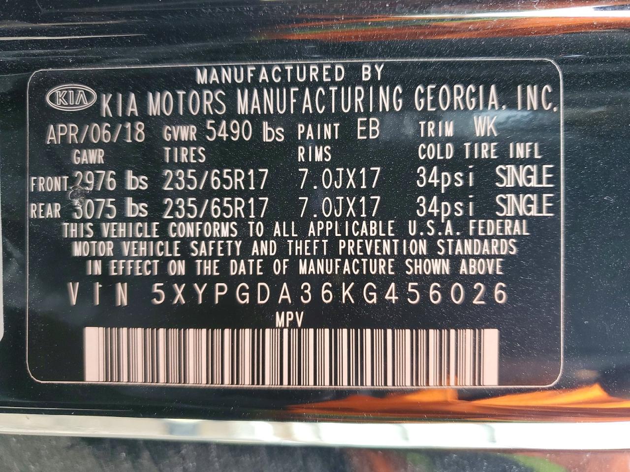 2019 KIA SORENTO