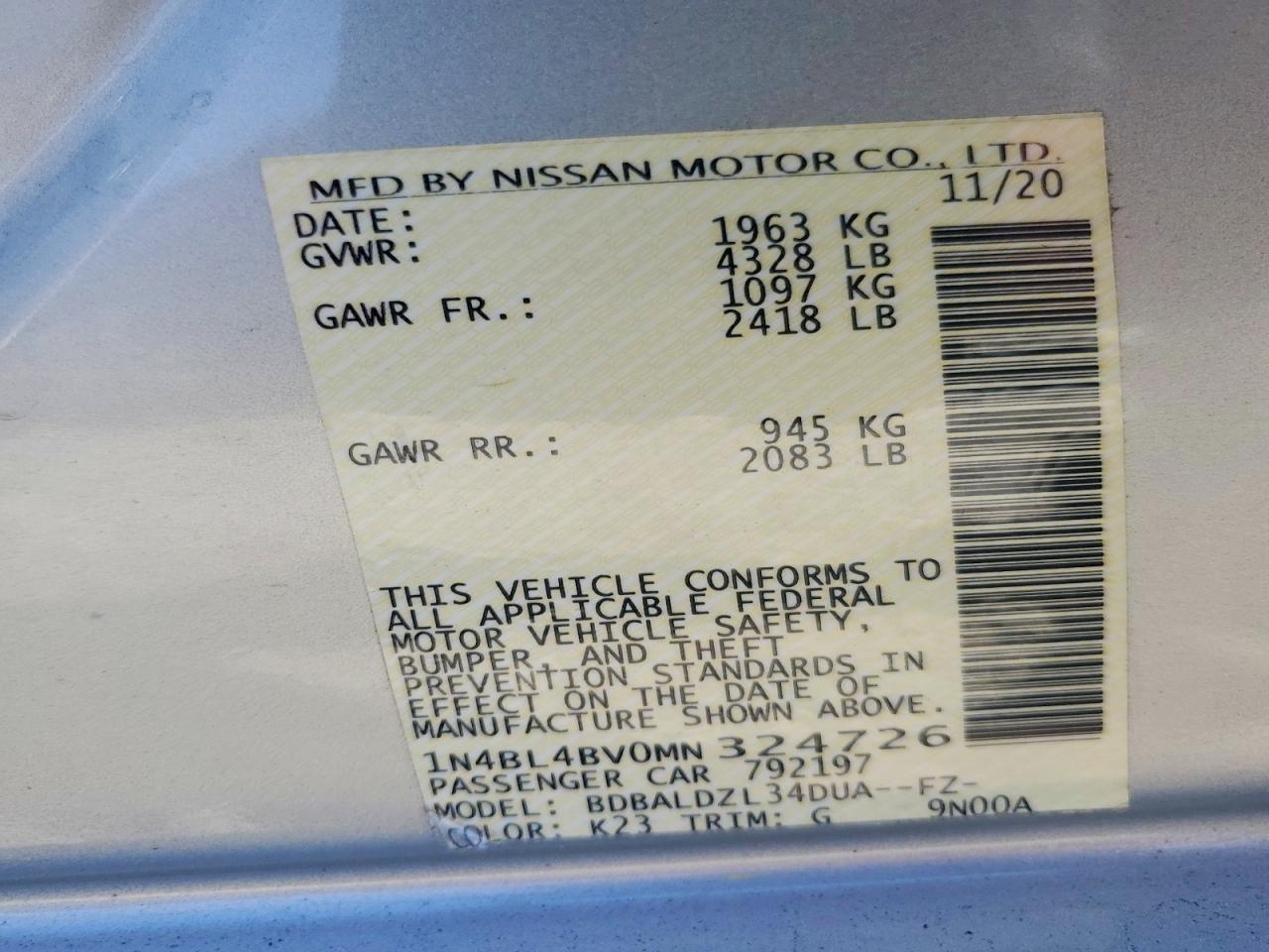 2021 NISSAN ALTIMA