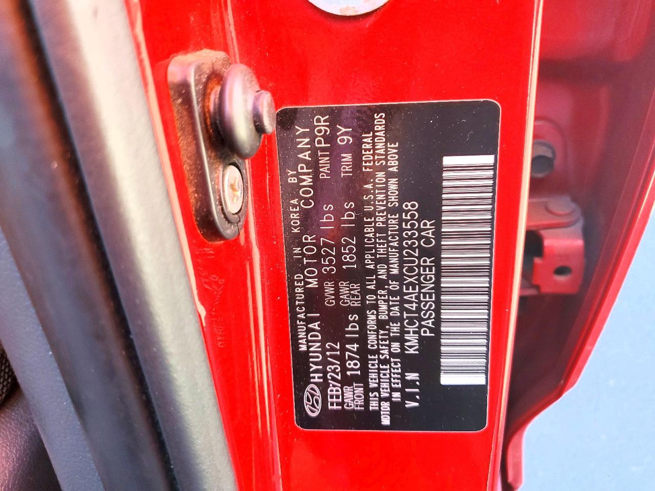 2012 HYUNDAI ACCENT