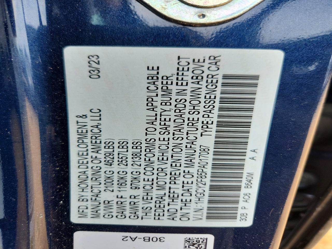 2023 HONDA ACCORD