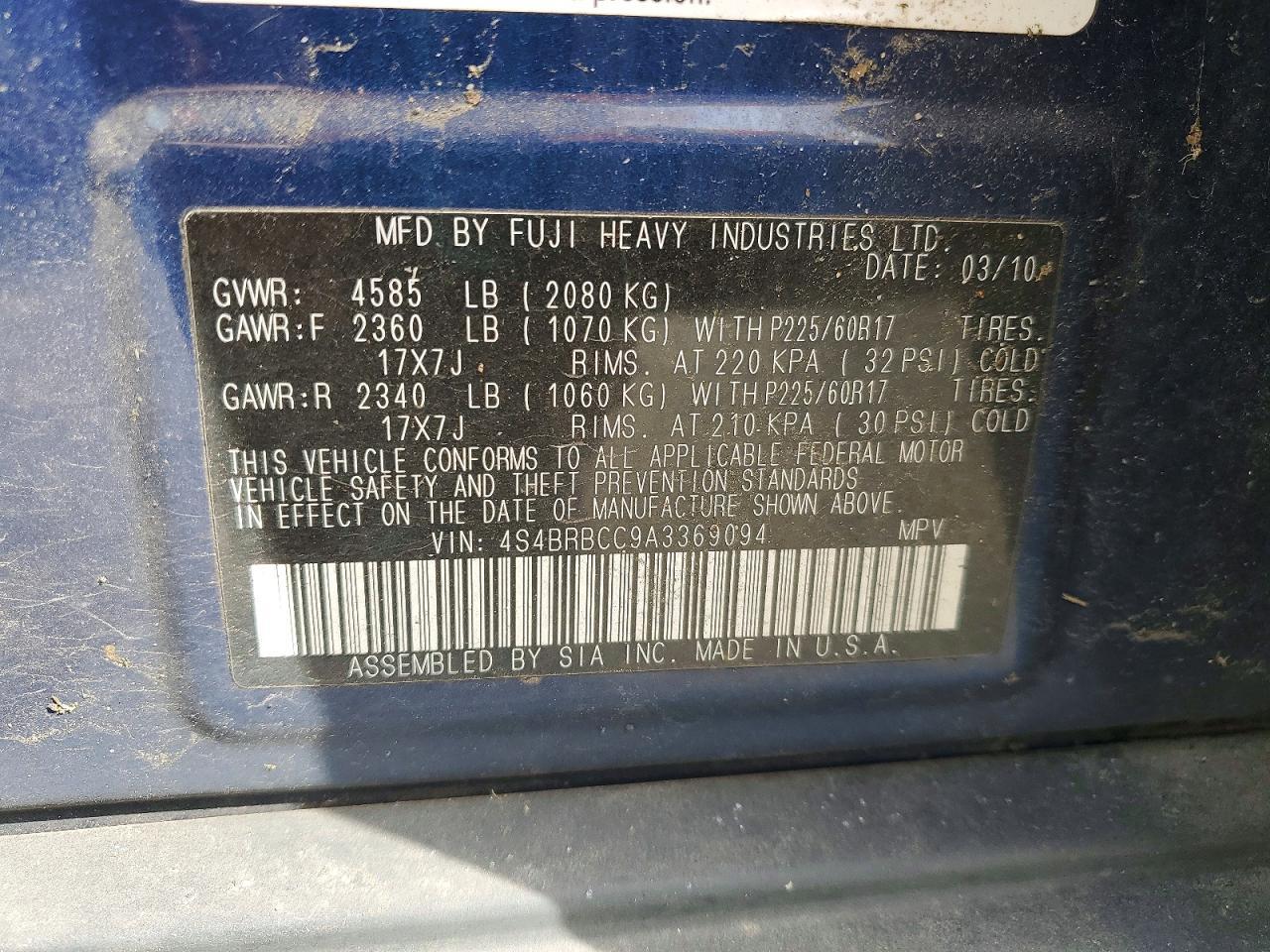 2010 SUBARU Outback