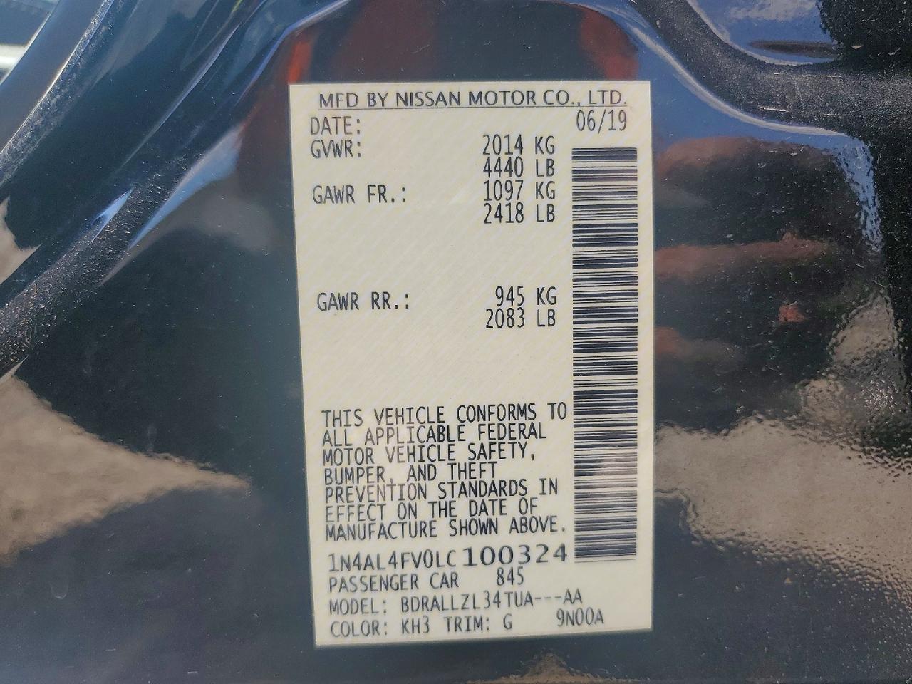2020 NISSAN ALTIMA