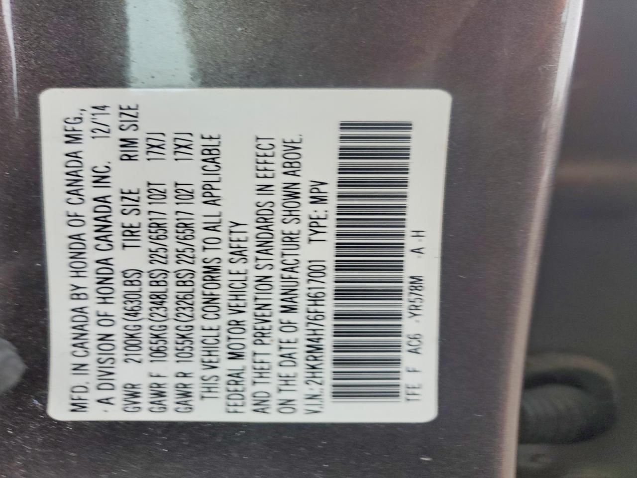 2015 HONDA CR-V