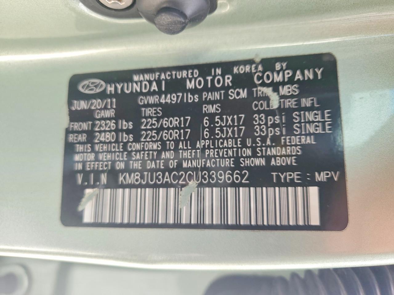 2012 HYUNDAI TUCSON