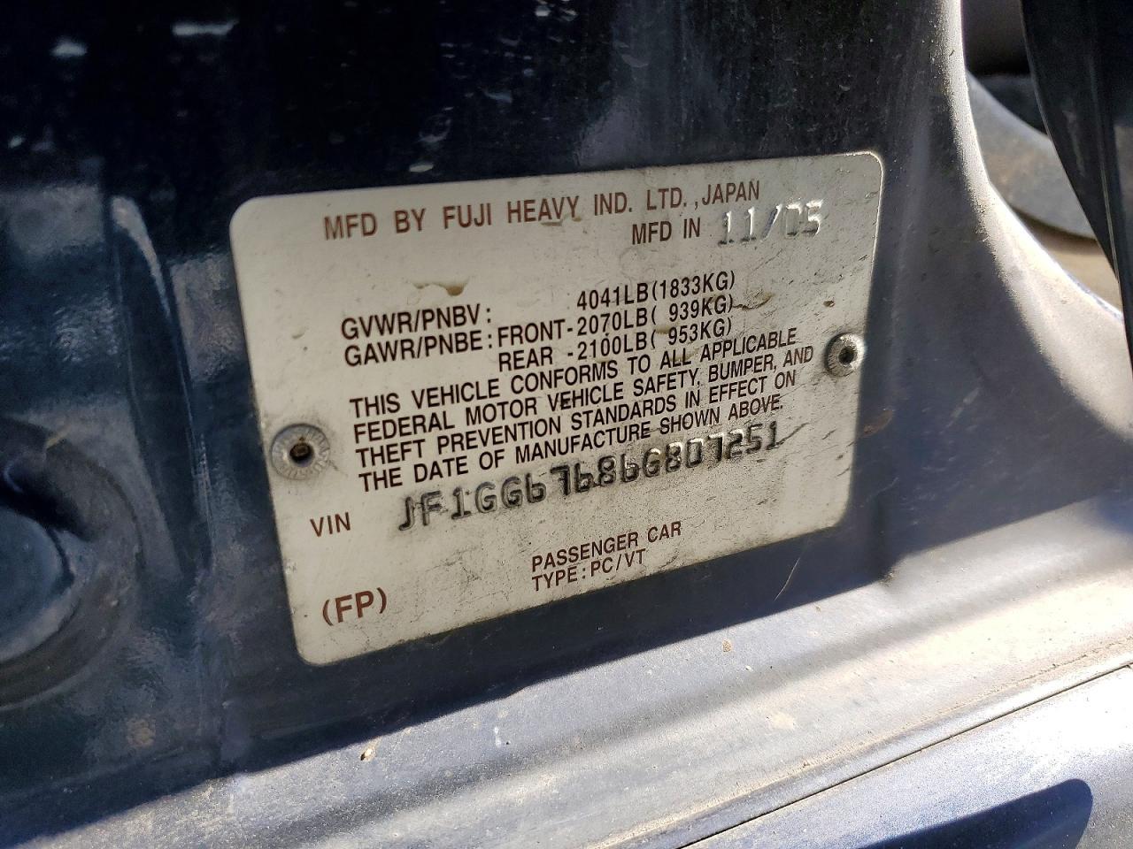 2006 SUBARU IMPREZA