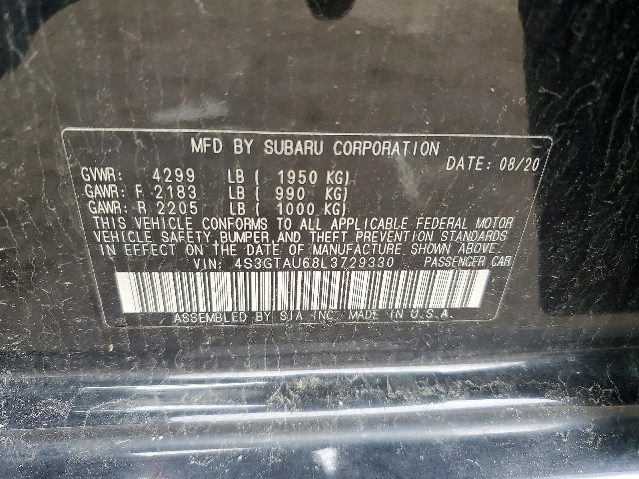 2020 SUBARU IMPREZA