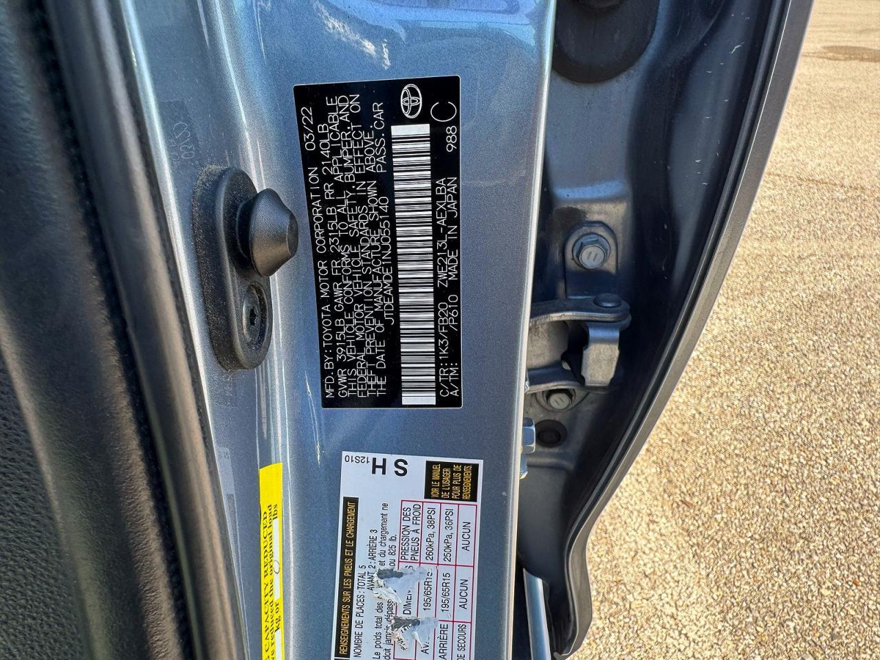 2022 TOYOTA COROLLA