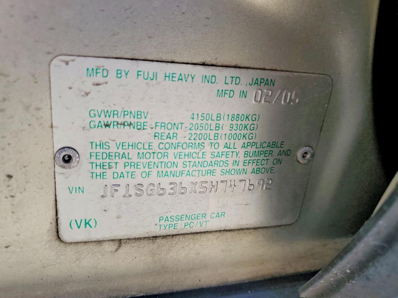 2005 SUBARU FORESTER