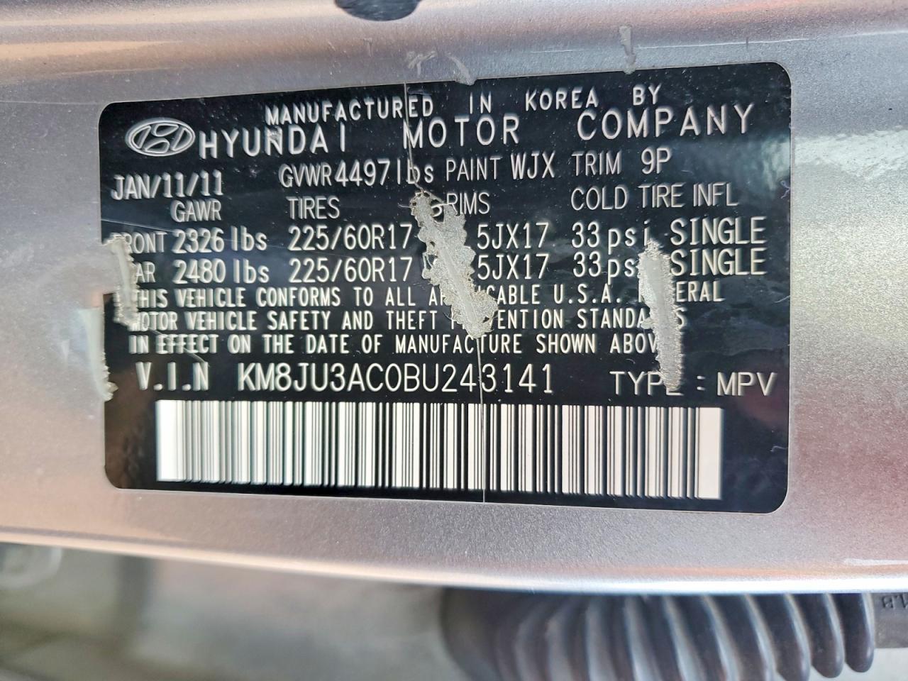 2011 HYUNDAI TUCSON