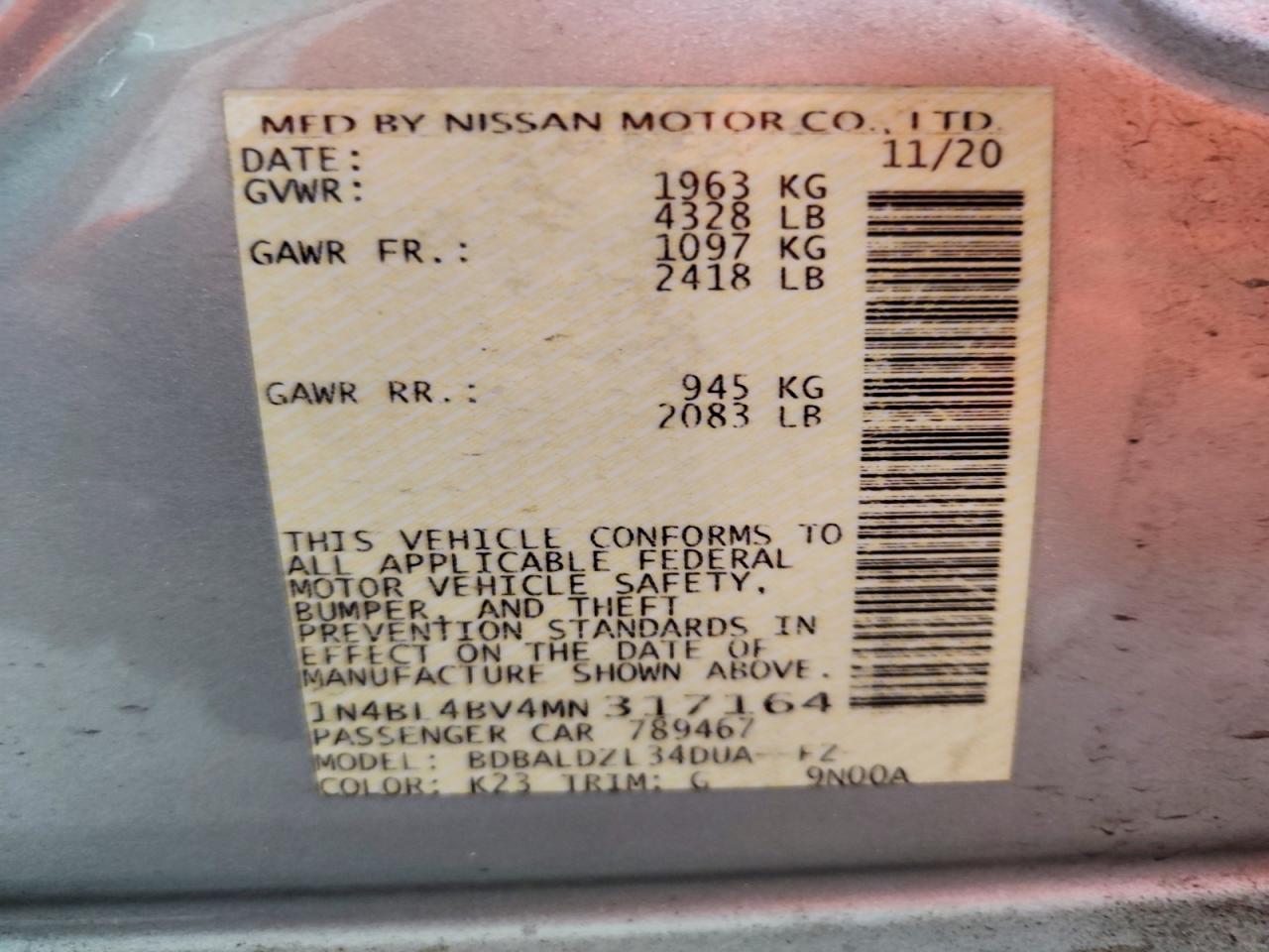 2021 NISSAN ALTIMA