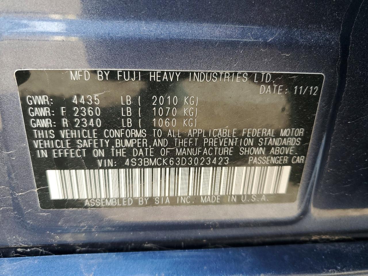 2013 SUBARU Legacy