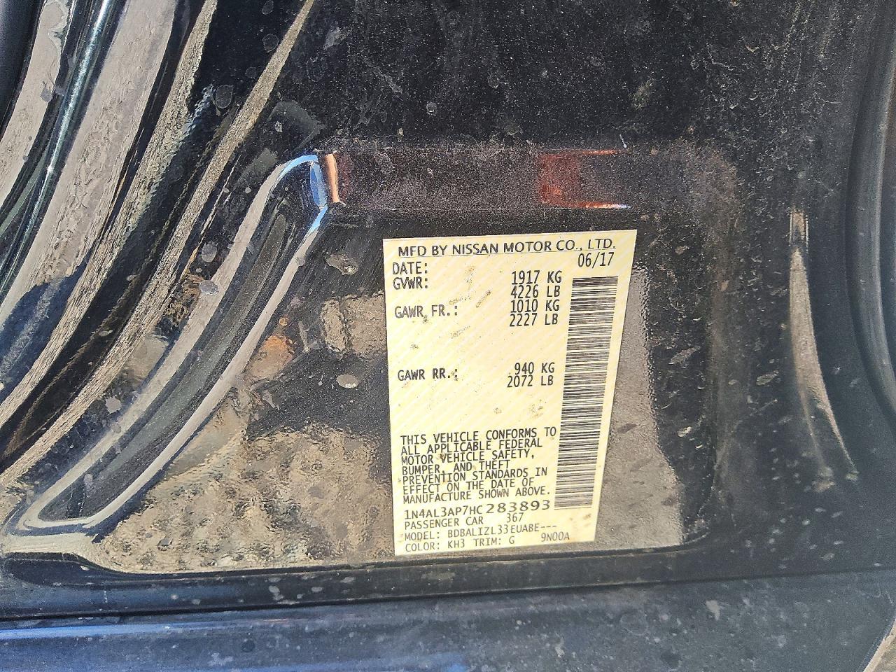 2017 NISSAN ALTIMA