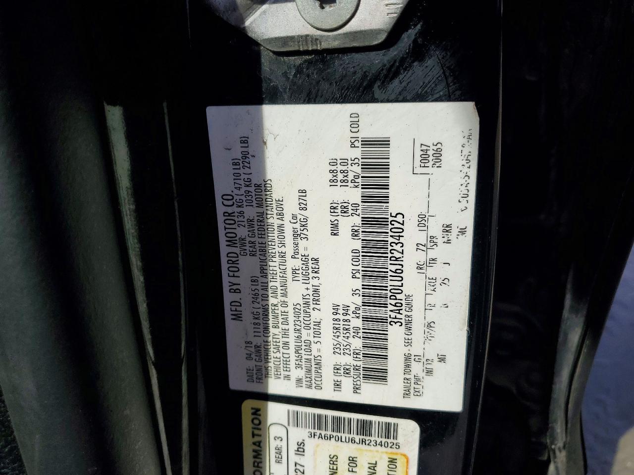 2018 FORD FUSION