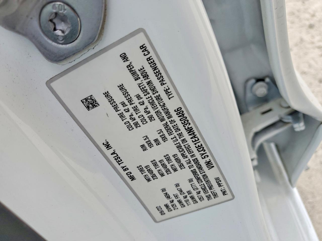 2022 TESLA MODEL 3