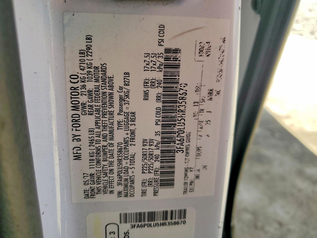 2017 FORD FUSION