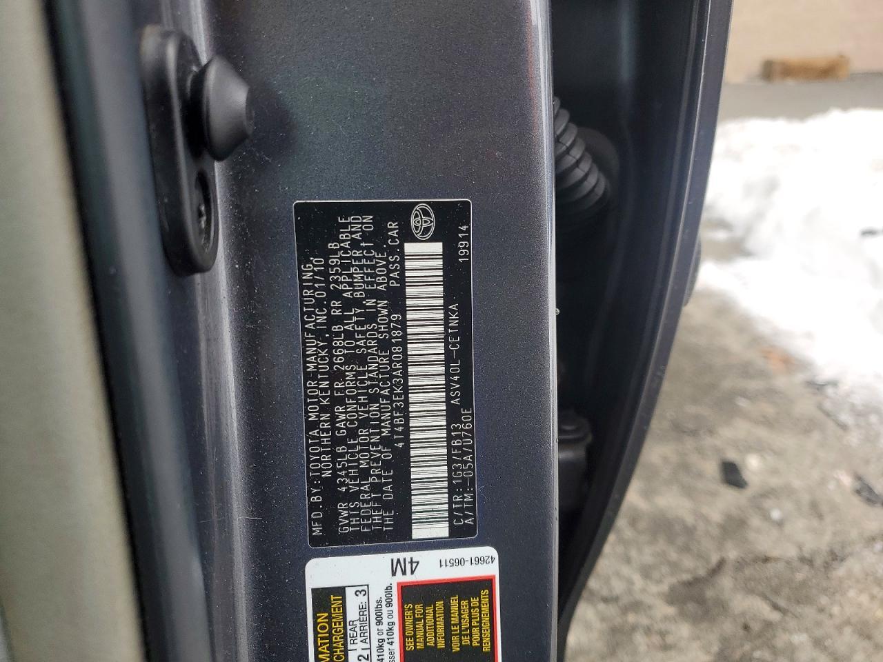 2010 TOYOTA CAMRY