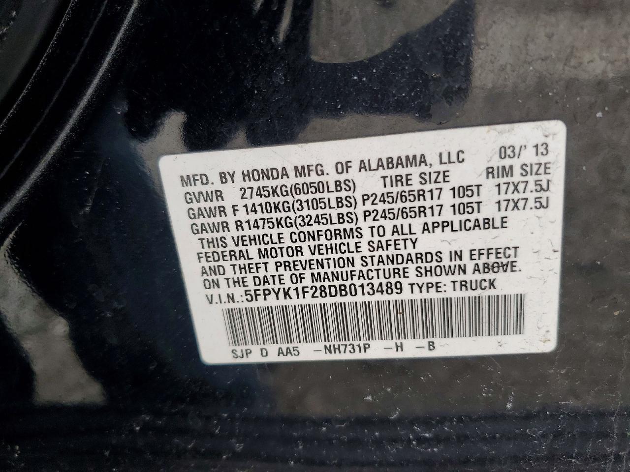 2013 HONDA Ridgeline