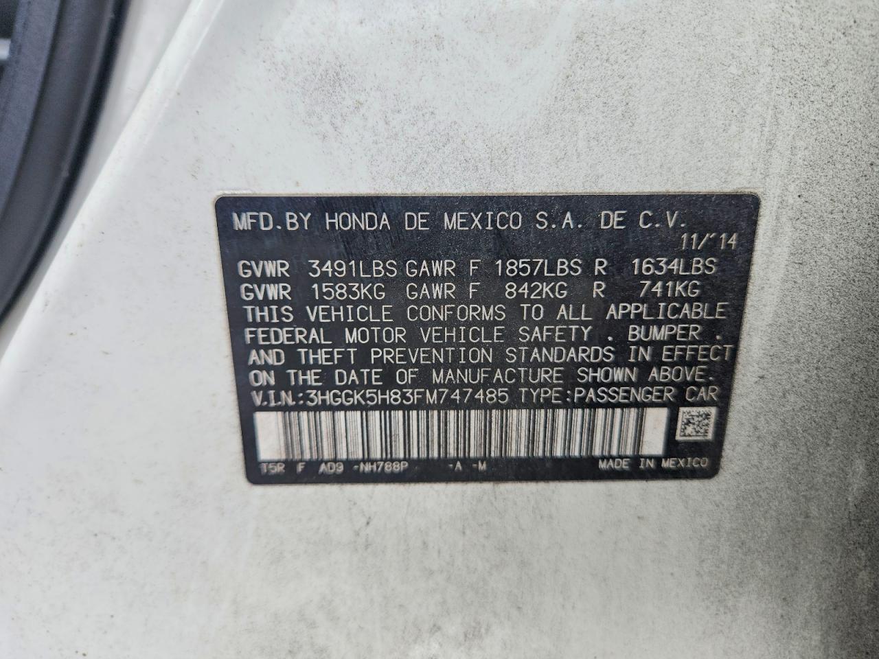 2015 HONDA FIT