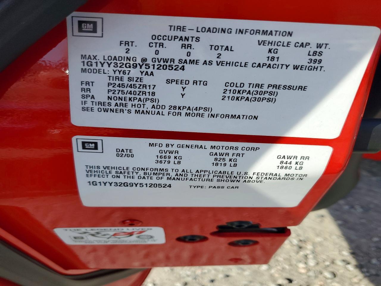 2000 CHEVROLET CORVETTE