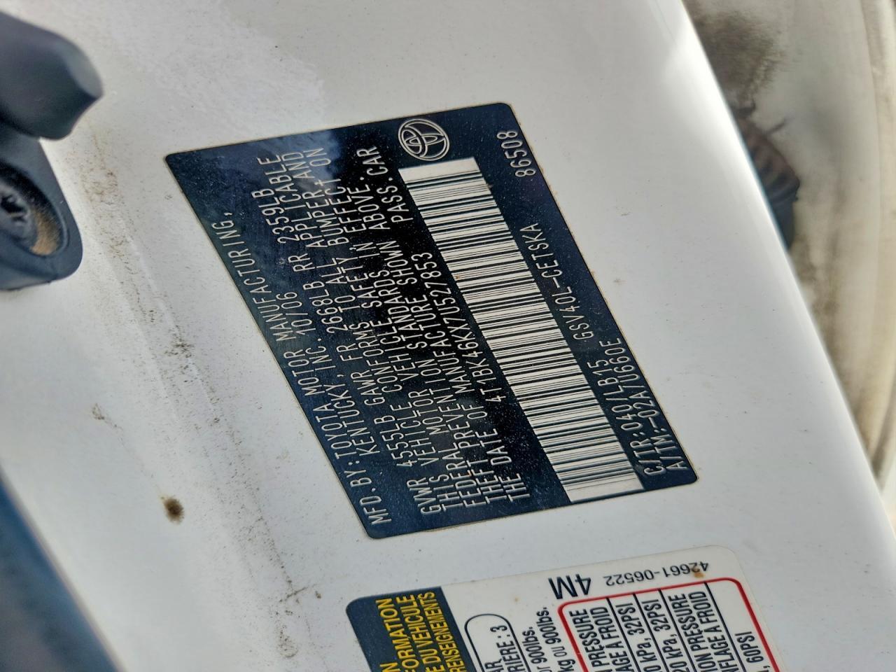 2007 TOYOTA CAMRY
