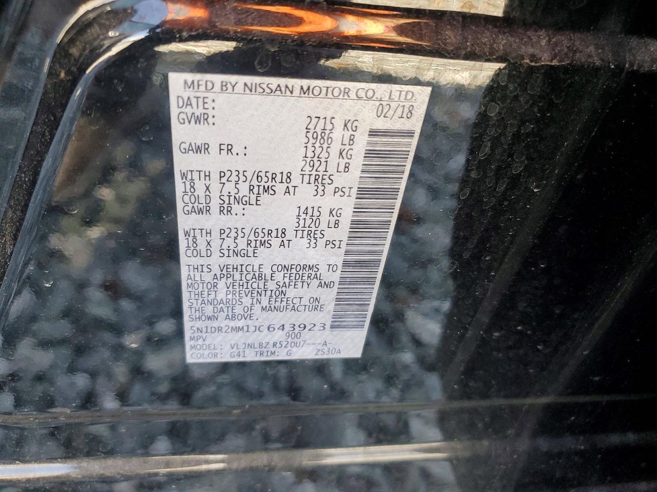 2018 NISSAN PATHFINDER