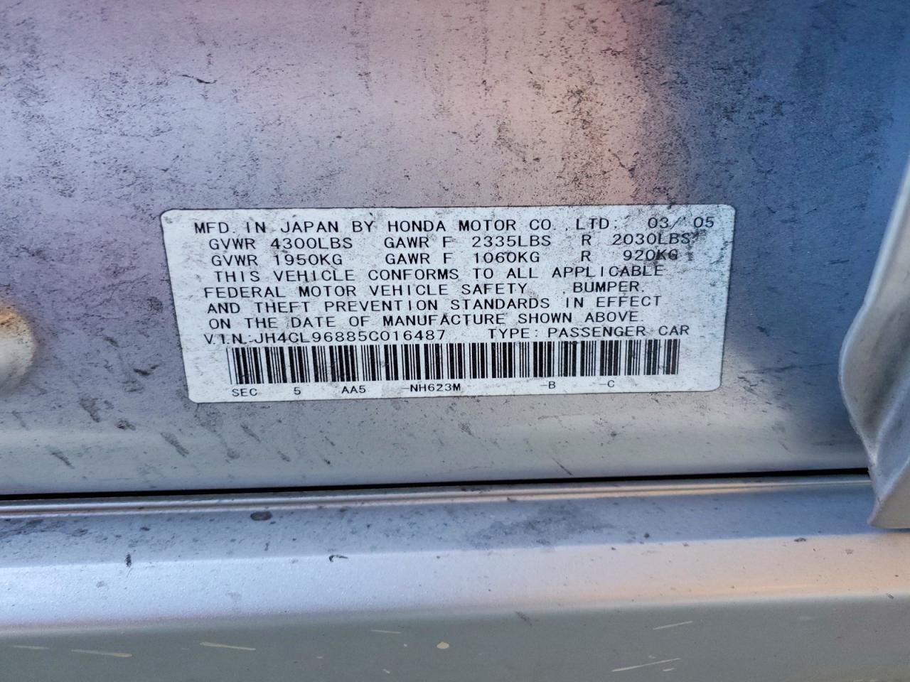 2005 ACURA TSX