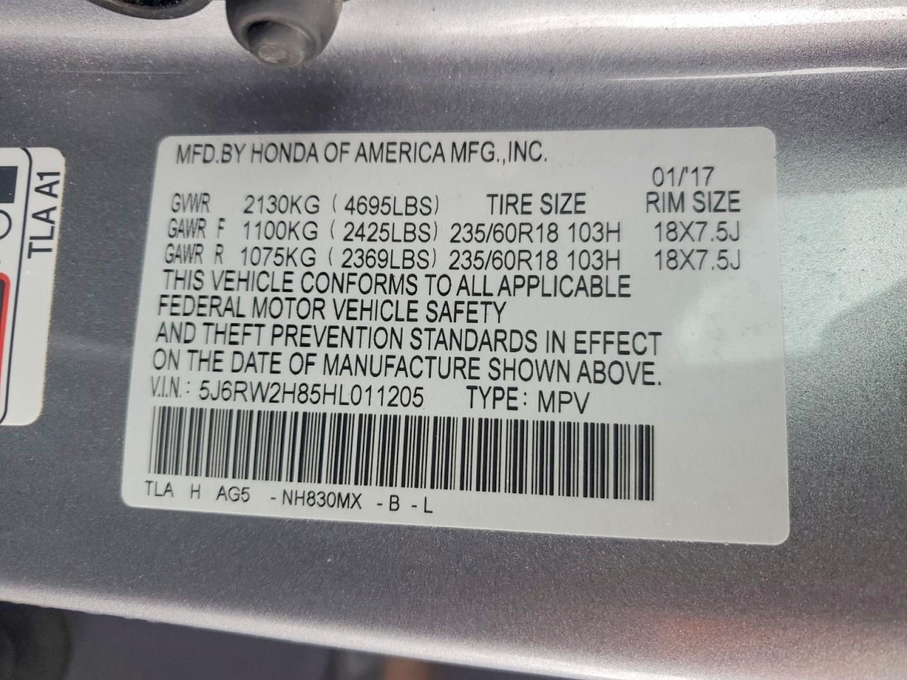 2017 HONDA CR-V