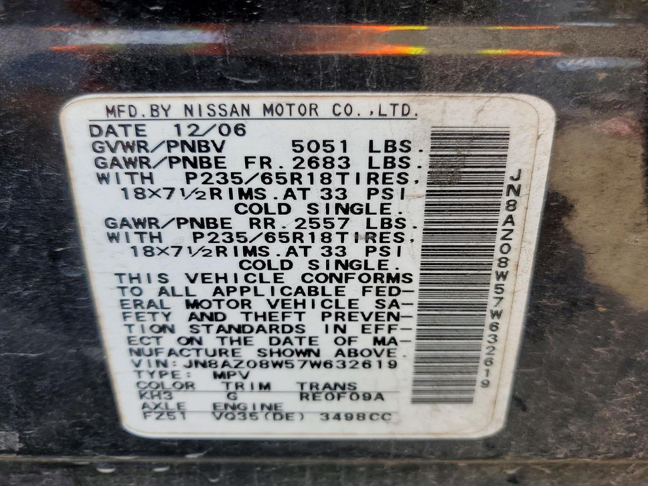 2007 NISSAN MURANO