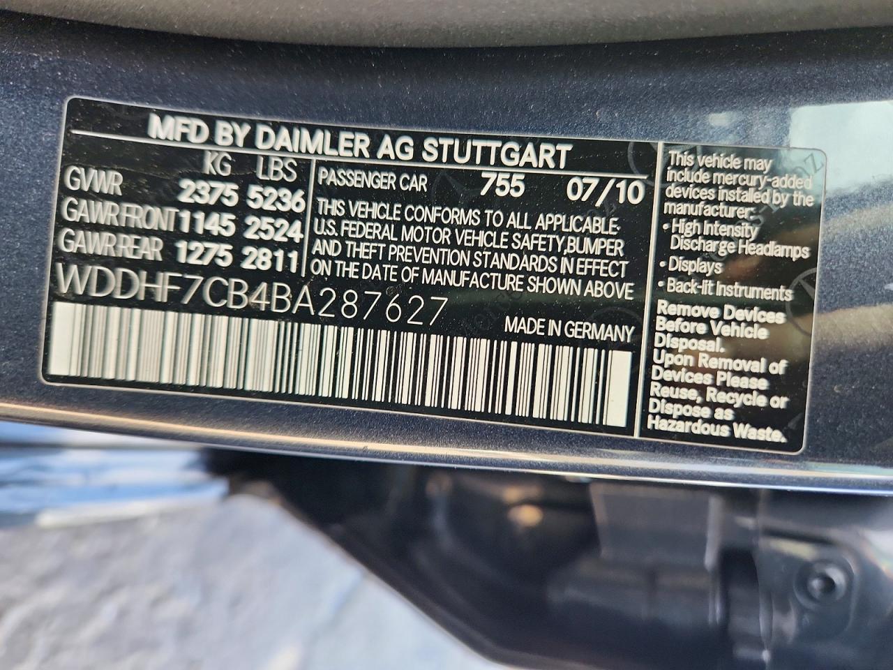 2011 MERCEDES-BENZ E-Class