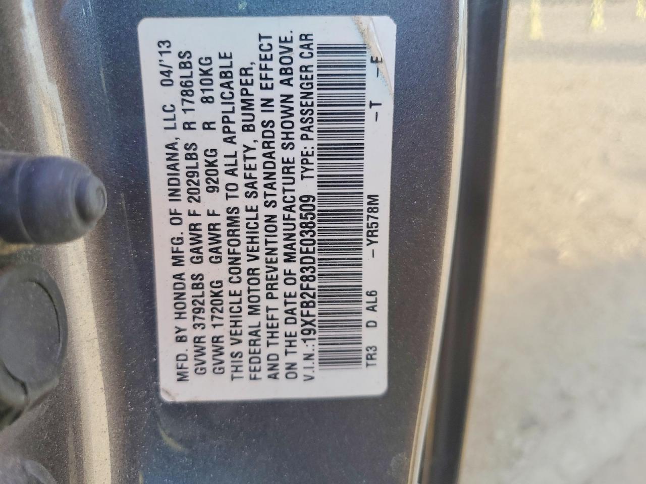 2013 HONDA CIVIC