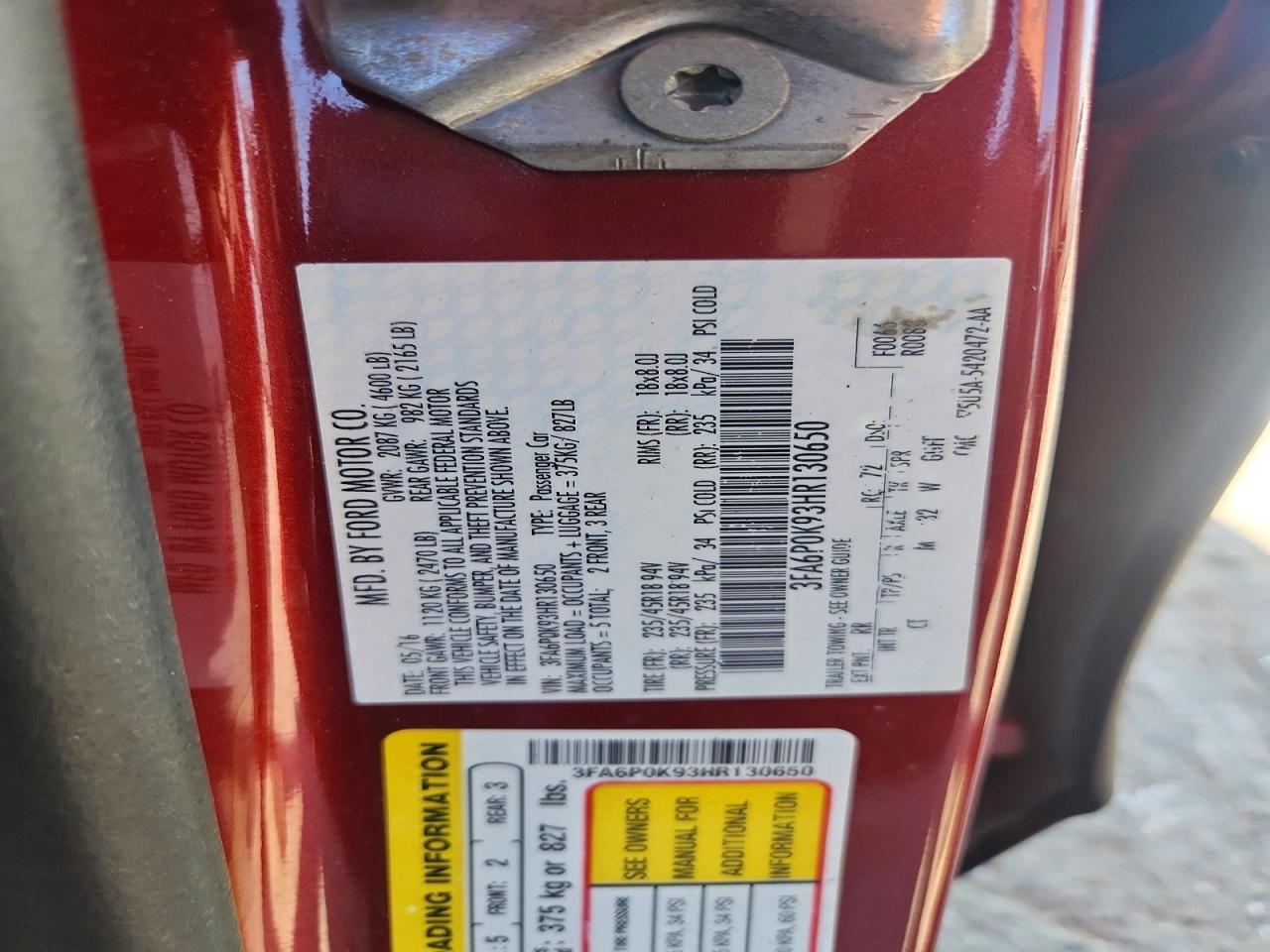2017 FORD FUSION