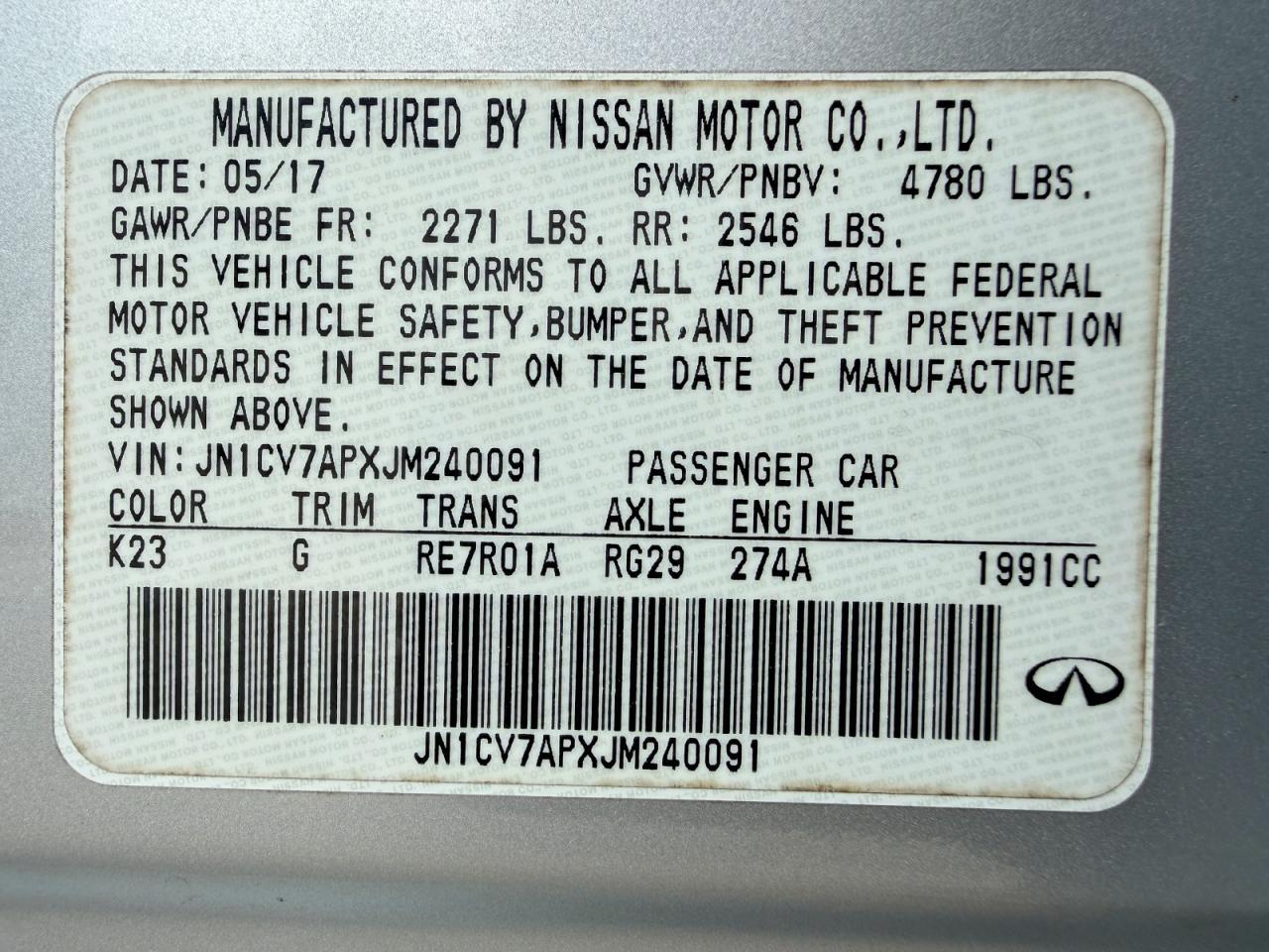2018 INFINITI Q50