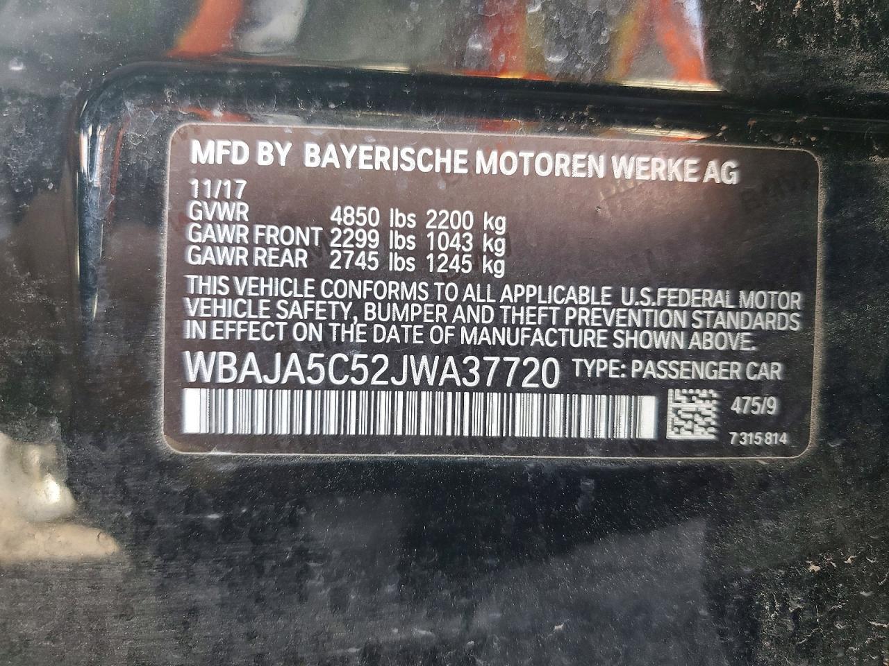 2018 BMW 5 series