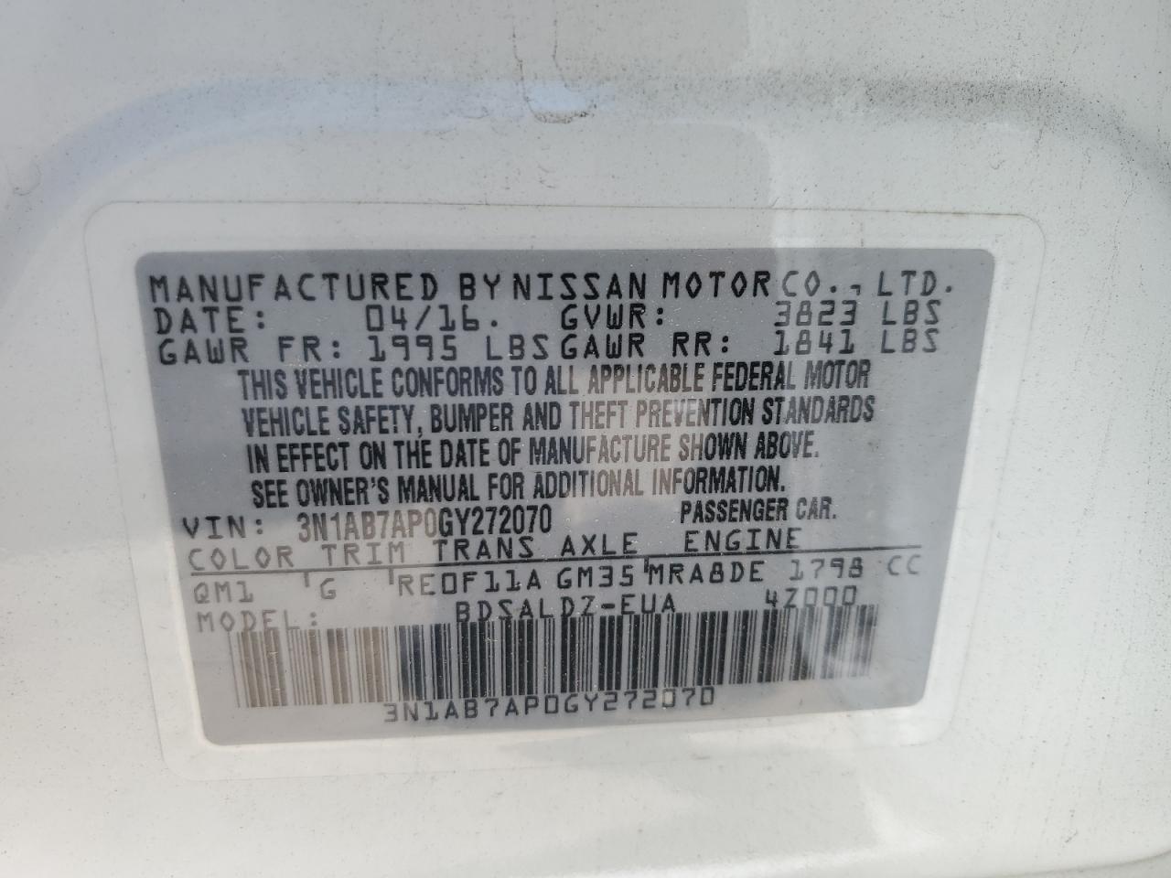 2016 NISSAN SENTRA