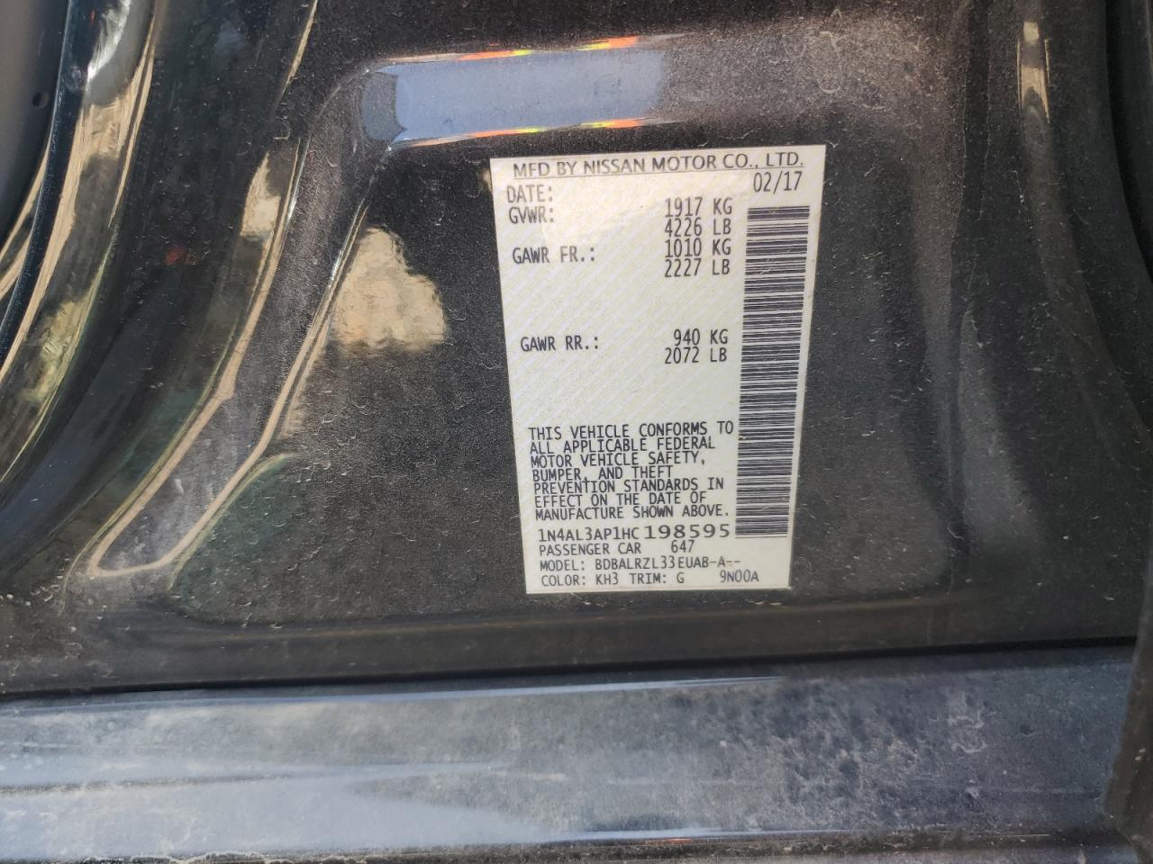 2017 NISSAN ALTIMA