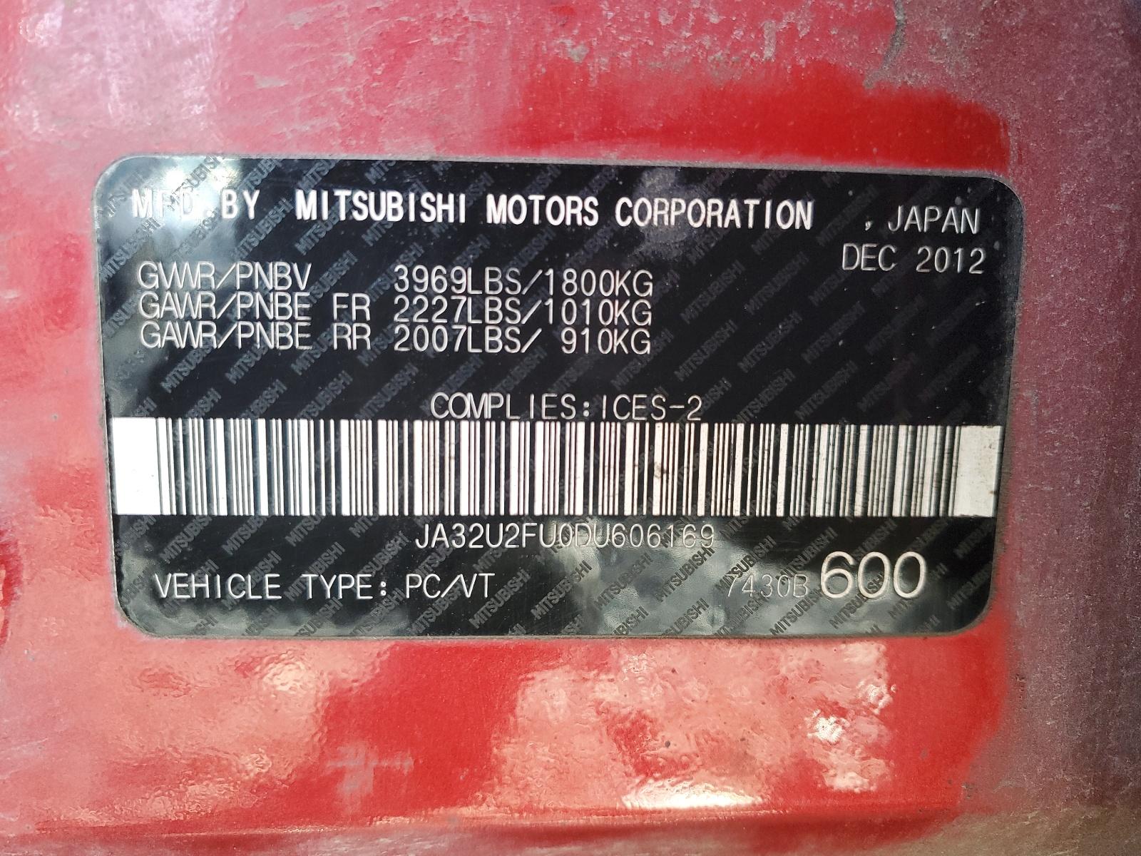 2013 MITSUBISHI LANCER