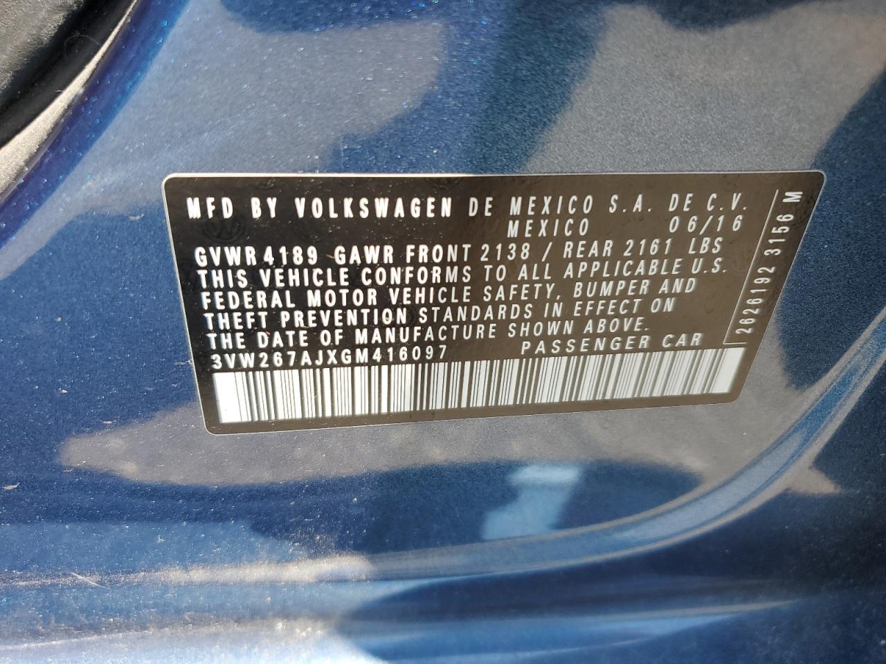 2016 VOLKSWAGEN JETTA