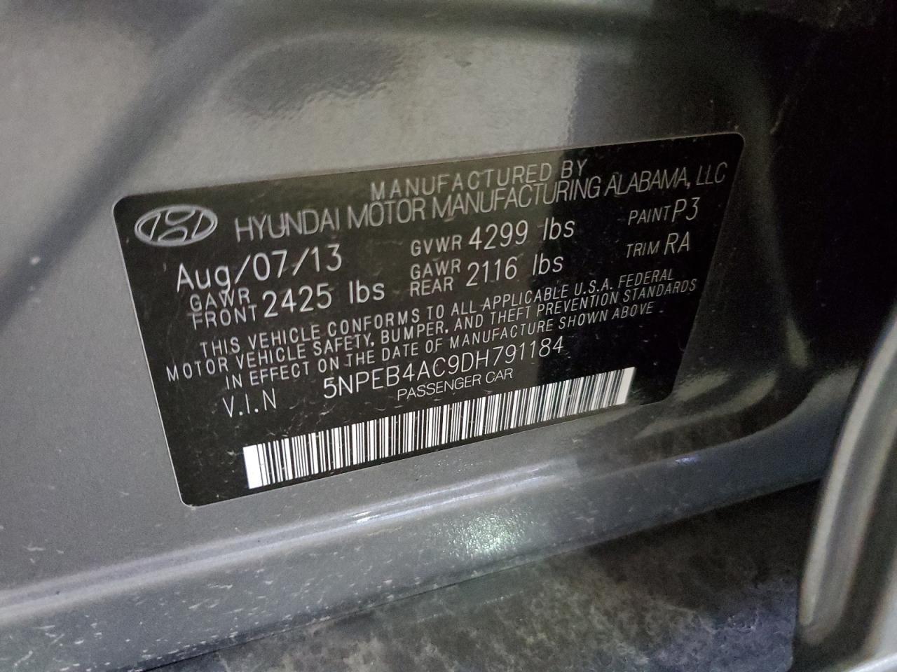 2013 HYUNDAI SONATA