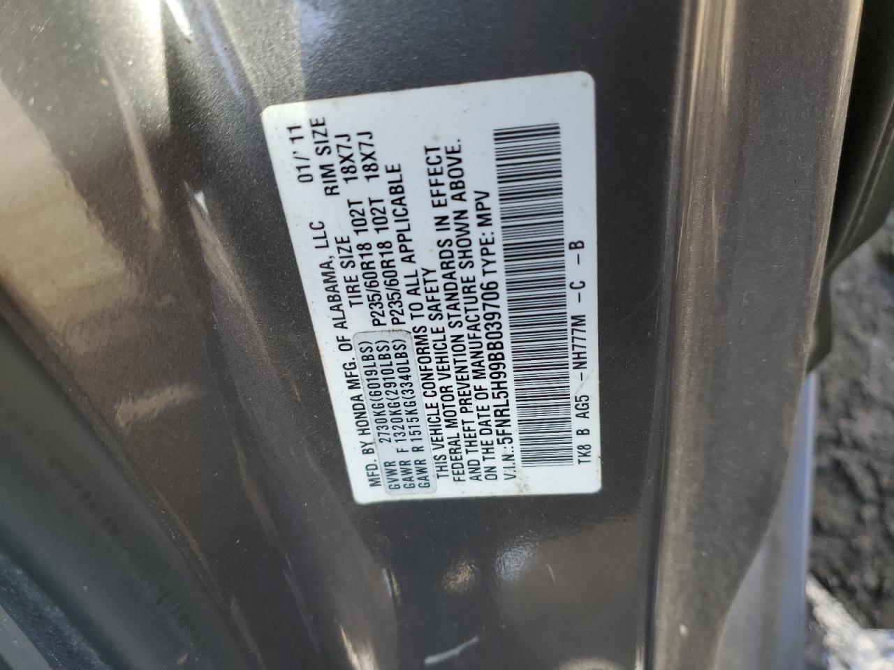 2011 HONDA ODYSSEY