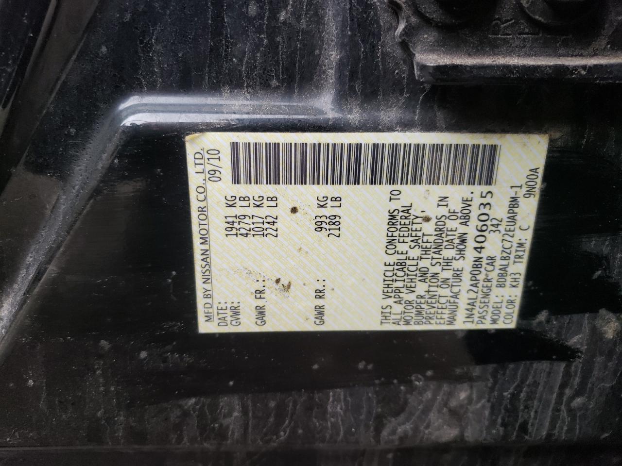 2011 NISSAN ALTIMA