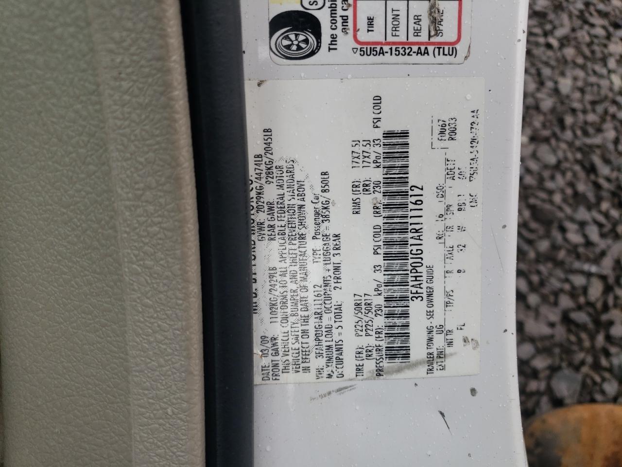 2010 FORD FUSION