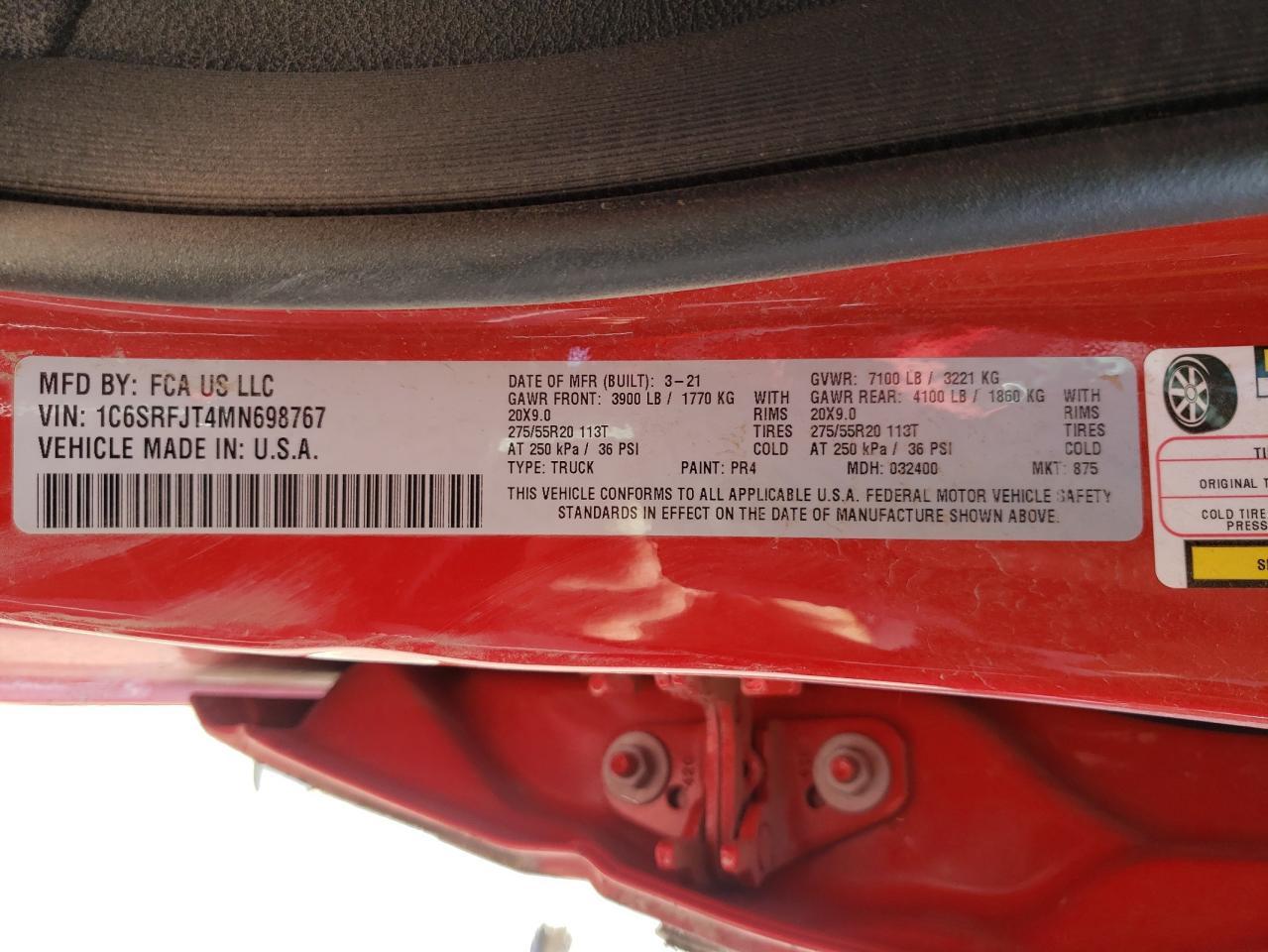 2021 RAM 1500