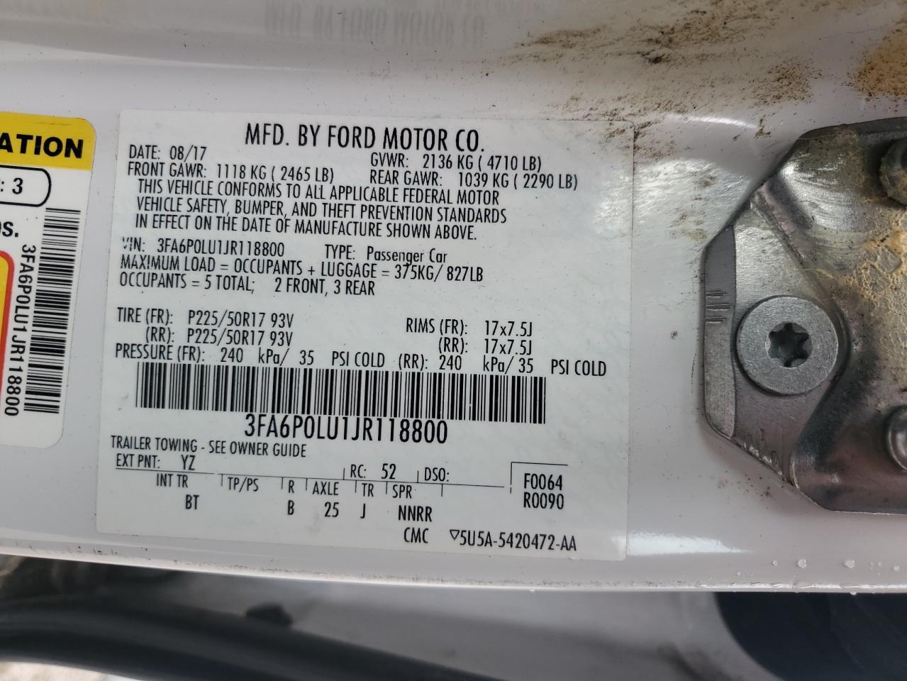 2018 FORD FUSION