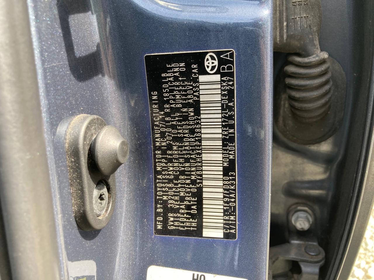 2014 TOYOTA COROLLA