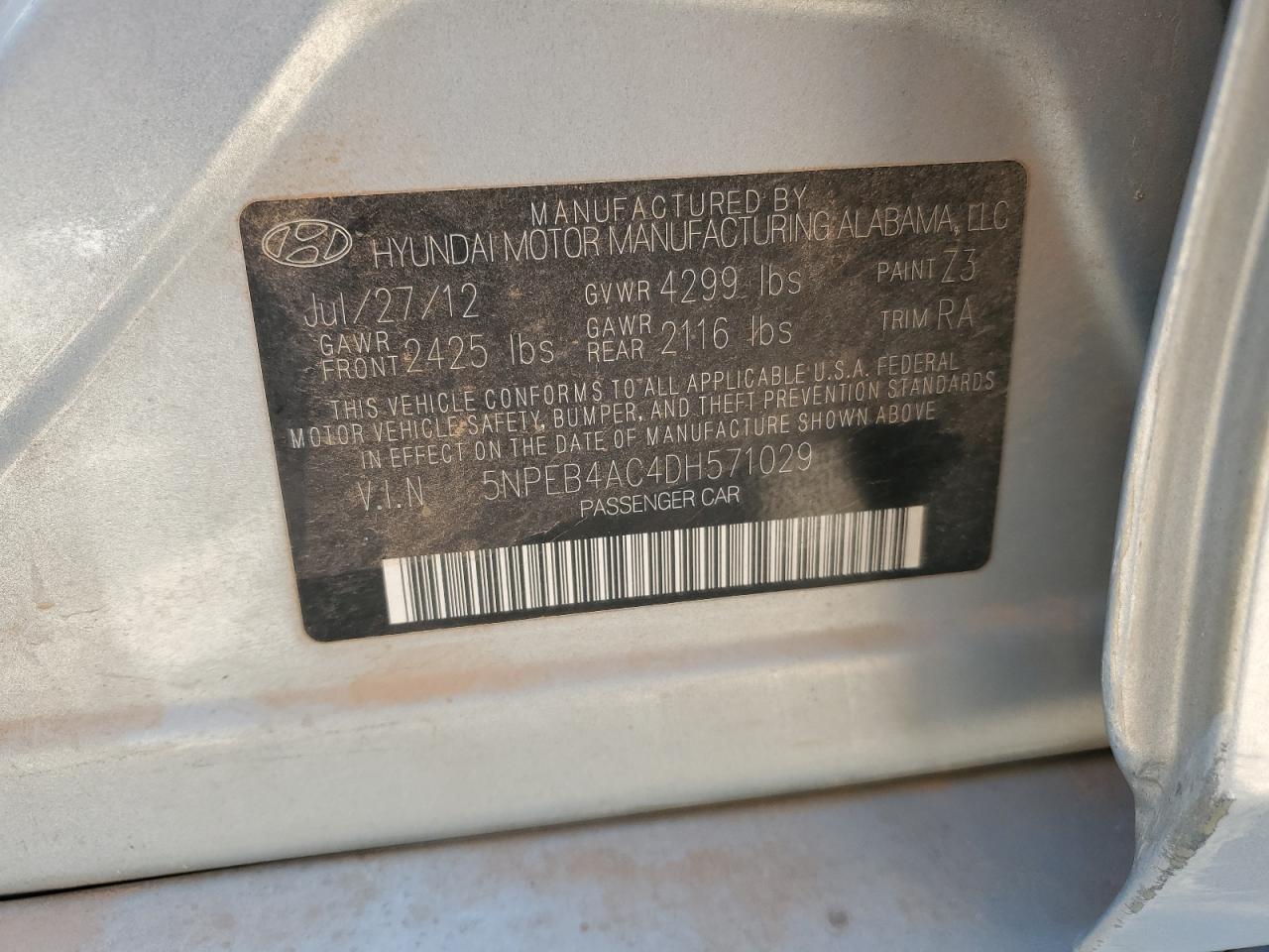 2013 HYUNDAI SONATA