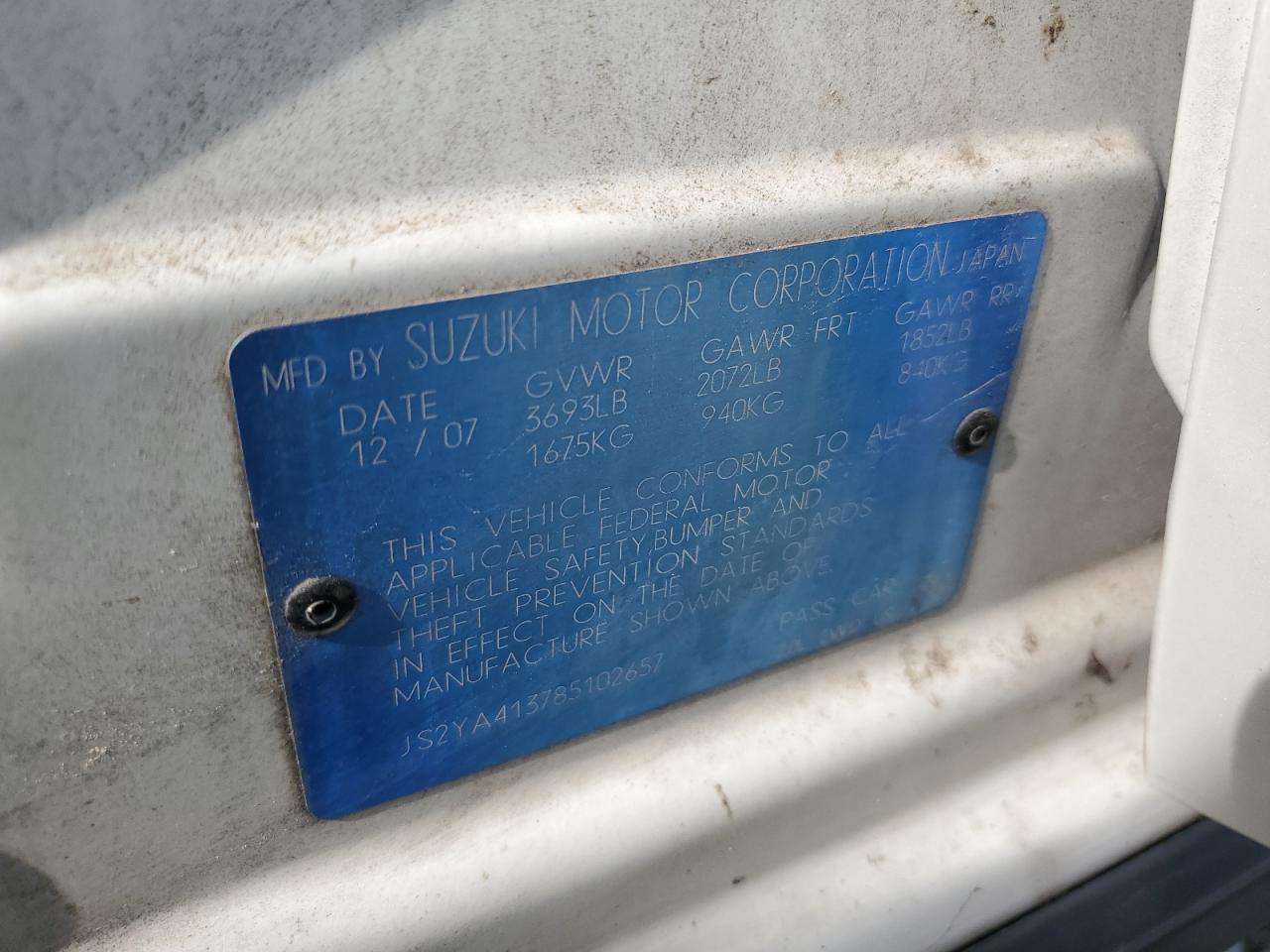 2008 SUZUKI SX4