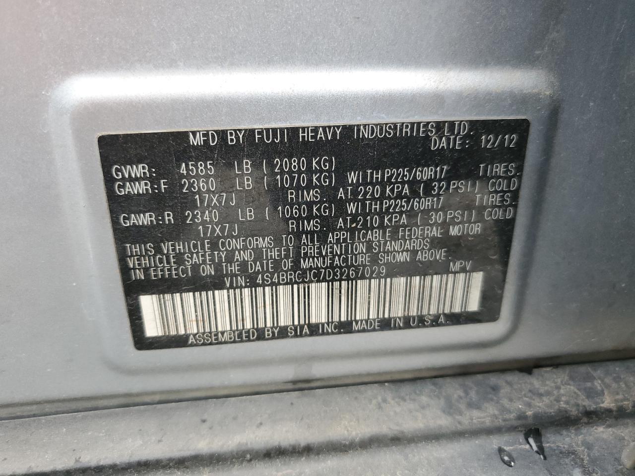 2013 SUBARU Outback